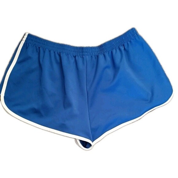 Skims Womens Track Shorts Size 3X Blue White Trim Stretch Waist Running Workout - Picture 2 of 5